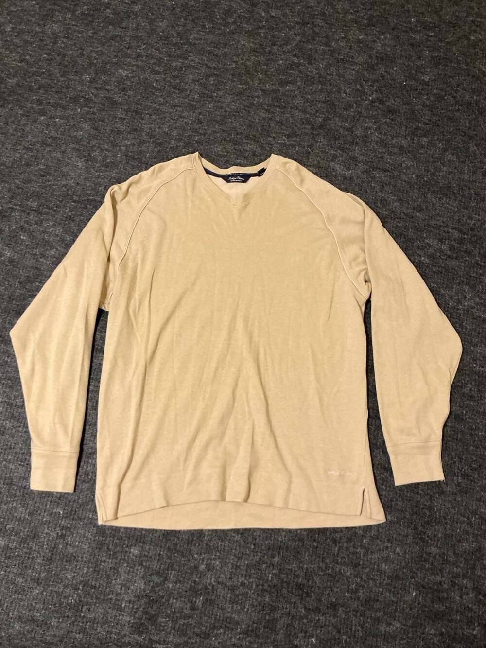 Indigo Palms Denim Company Long Sleeve Crewneck Pullover Mens Size Large Beige